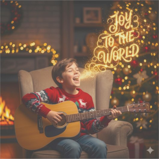 CHRISTMAS JOY THEME SINGING KIDS STICKER (Voorkant)