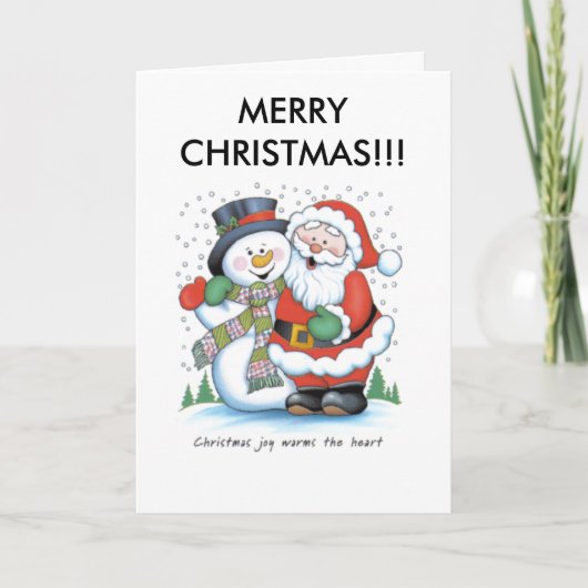 christmas_joy_warms_the_heart_santa_claus_frost… feestdagen kaart (Voorkant)