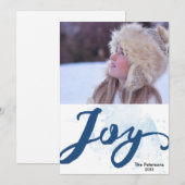 Christmas Joy Waterverf Brushstroke Vakantiefoto Feestdagenkaart (Voorkant / Achterkant)