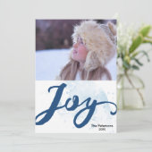 Christmas Joy Waterverf Brushstroke Vakantiefoto Feestdagenkaart (Staand voorkant)