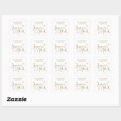 Christmas Joyeux Noel Gold Glitter Retouradres Vierkante Sticker (Vel)