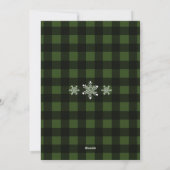 Christmas Joyeux Noel Snowflakes Green Plaid Feestdagenkaart (Achterkant)