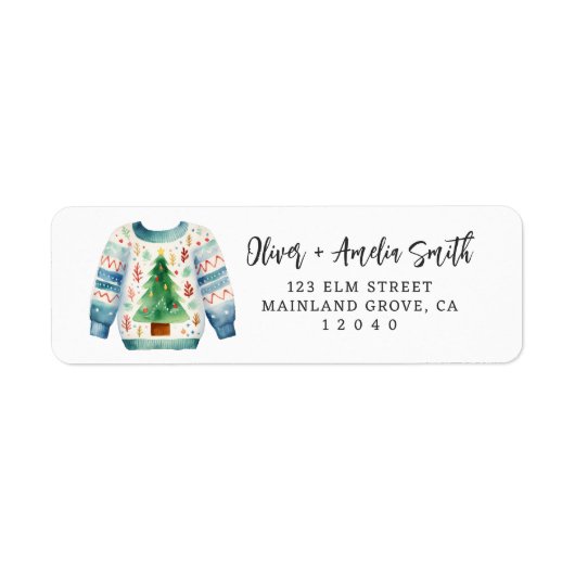 Christmas Jumper Retourlabel Etiket (Voorkant)