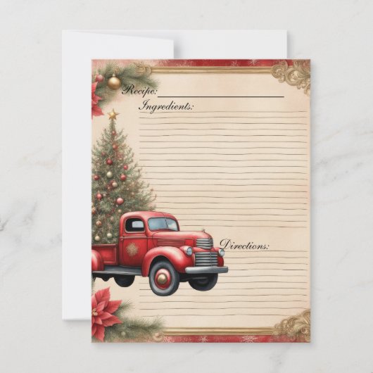 Christmas Junk Journal Recept Kaart (Voorkant)