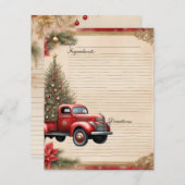 Christmas Junk Journal Recept Kaart (Voorkant / Achterkant)