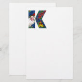 CHRISTMAS K BRIEF / SANTA CLAUS MET RODE RIBBON BRIEFPAPIER (Voorkant / Achterkant)