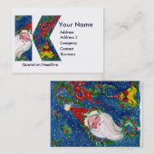 CHRISTMAS K BRIEF / SANTA CLAUS MET RODE RIBBON VISITEKAARTJE (Voorkant / Achterkant)