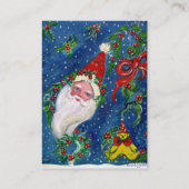 CHRISTMAS K BRIEF / SANTA CLAUS MET RODE RIBBON VISITEKAARTJE (Achterkant)