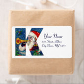 CHRISTMAS K LETTER/SANTA CLAUS BUGLER ETIKET (Insitu)