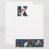 CHRISTMAS K LETTER/SANTA CLAUS BUGLER MONOGRAM BRIEFPAPIER (Voorkant / Achterkant)