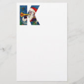 CHRISTMAS K LETTER/SANTA CLAUS BUGLER MONOGRAM BRIEFPAPIER (Voorkant)