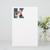 CHRISTMAS K LETTER/SANTA CLAUS BUGLER MONOGRAM BRIEFPAPIER (Staand voorkant)