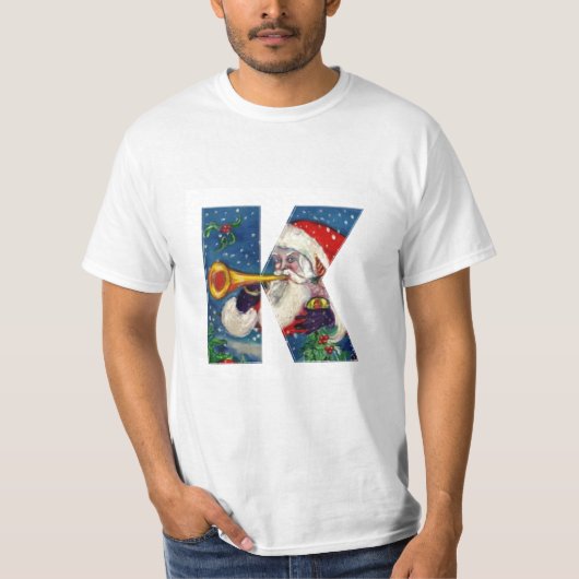 CHRISTMAS K LETTER/SANTA CLAUS BUGLER T-SHIRT (Voorkant)