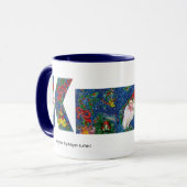 CHRISTMAS K LETTER/SANTA RED RIBBON MONOGRAM MOK (Voorkant links)