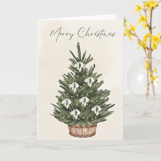 Christmas Kaart - Blank Inside - Aangepast bericht (Gele Bloem)