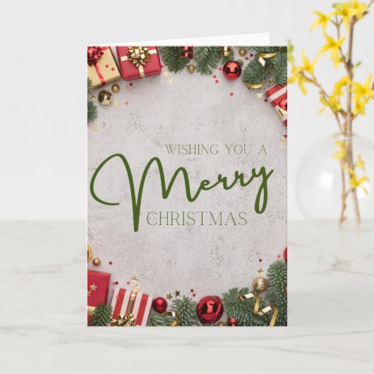 Christmas Kaart - Blank Inside - Aangepast bericht (Gele Bloem)