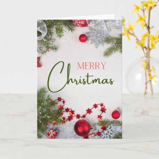 Christmas Kaart - Blank Inside - Aangepast bericht (Gele Bloem)