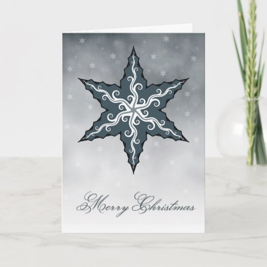 Christmas Kaart Blue Snow Flake (Voorkant)