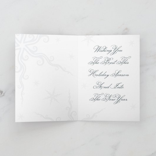 Christmas Kaart Blue Snow Flake (Binnen)