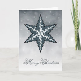 Christmas Kaart Blue Snow Flake