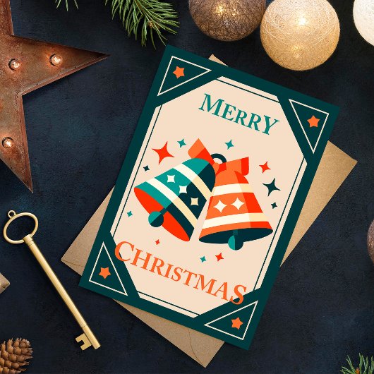 Christmas Kaart - Christmas Jingle Bells and Stars