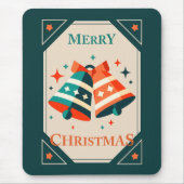 Christmas Kaart - Christmas Jingle Bells and Stars Muismat (Voorkant)