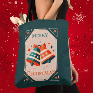 Christmas Kaart - Christmas Jingle Bells and Stars Tote Bag