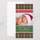 Christmas Kaart Fotokaart - Plaid (Voorkant / Achterkant)