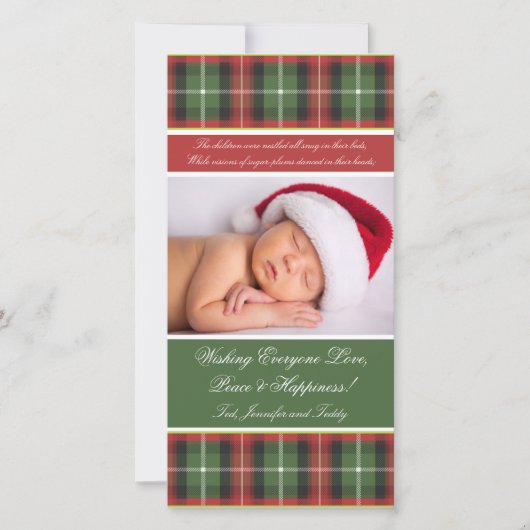 Christmas Kaart Fotokaart - Plaid (Voorkant)