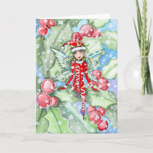 Christmas Kaart Holly Fairy beroemd gemaakt door M