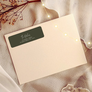 Christmas Kaart Retour Adreslabels Olijfgroen Etiket