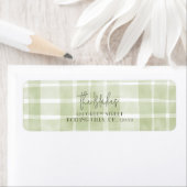 Christmas Kaart Retour Adreslabels | Olive Plaid Etiket (Insitu)
