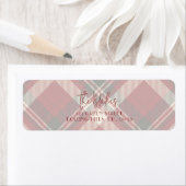 Christmas Kaart Retour Adreslabels | Plaid Etiket (Insitu)
