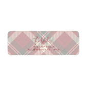 Christmas Kaart Retour Adreslabels | Plaid Etiket (Voorkant)