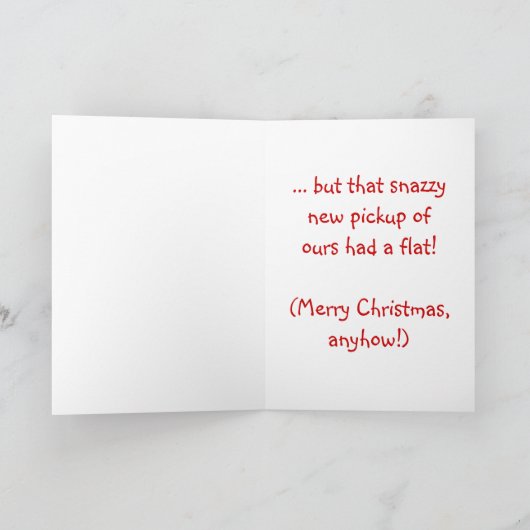 Christmas Kaart-Snazzy Nieuwe Pickup Feestdagen Kaart (Binnen)