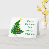 CHRISTMAS-KAART VAN 1 JAAR MET GEKKE BOOM KAART (Gele Bloem)