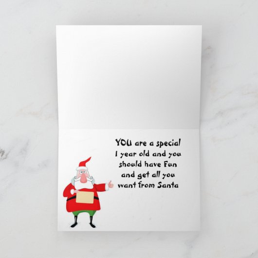 CHRISTMAS-KAART VAN 1 JAAR MET SANTA/CAROLERS KAART (Binnen)