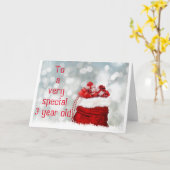 CHRISTMAS-KAART VAN 3 JAAR MET SANTA/CAROLERS KAART (Gele Bloem)