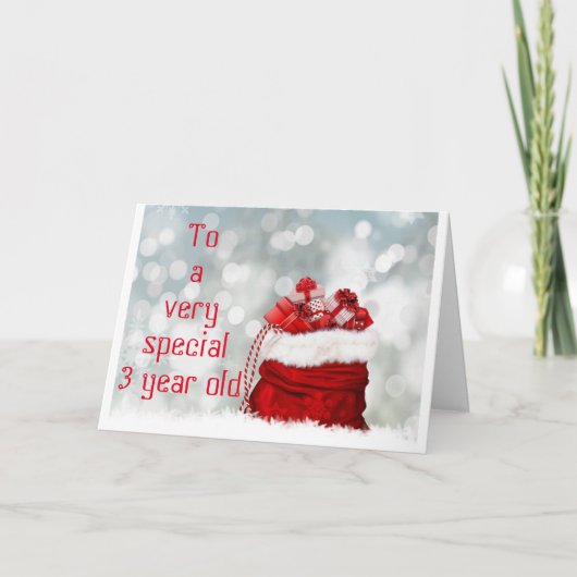 CHRISTMAS-KAART VAN 3 JAAR MET SANTA/CAROLERS KAART (Voorkant)