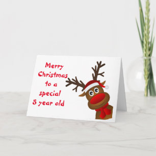 CHRISTMAS-KAART VAN 5 JAAR MET SANTA/CAROLERS KAART