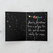 Christmas Kaart w / Alien in een ruimteschip en pl (Binnen)