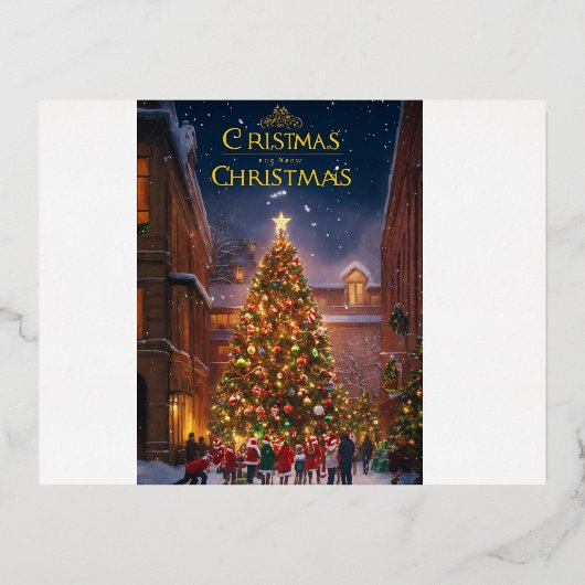 CHRISTMAS-KAARTEN FOLIE FEESTDAGEN BRIEFKAART (Voorkant)