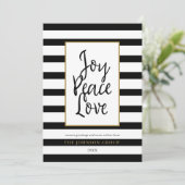 Christmas Kantoor Joy Peace Love Holiday Kaart (Staand voorkant)