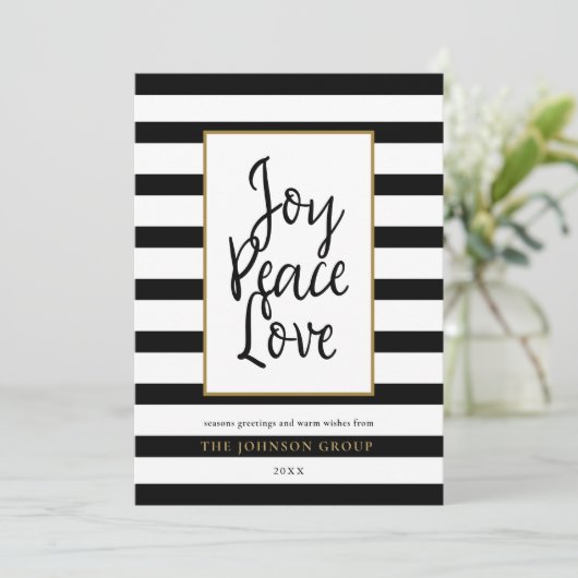 Christmas Kantoor Joy Peace Love Holiday Kaart (Staand voorkant)