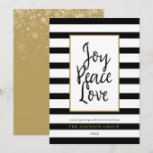 Christmas Kantoor Joy Peace Love Holiday Kaart (Voorkant / Achterkant)