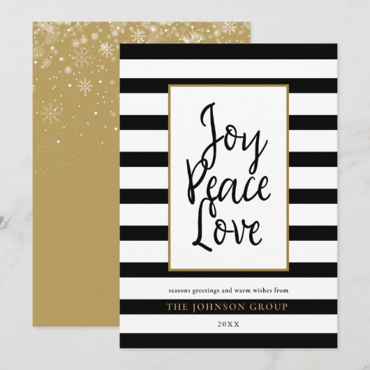 Christmas Kantoor Joy Peace Love Holiday Kaart (Voorkant / Achterkant)