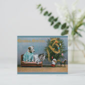 CHRISTMAS katten en honden Briefkaart (Staand voorkant)