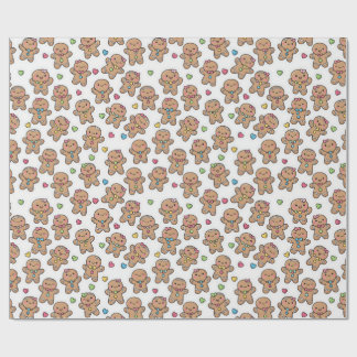 Christmas Kawaii Gingerbread Men Wrapping Paper Cadeaupapier