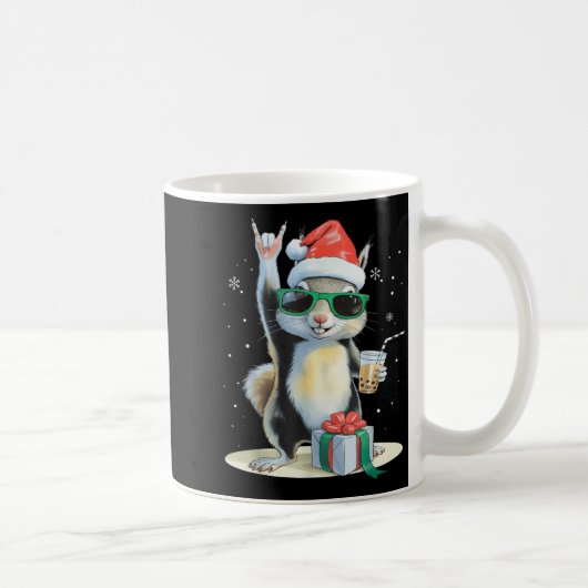 Christmas Kawaii Squirrel Bubble Tea Boba Squirrel Koffiemok (Rechts)