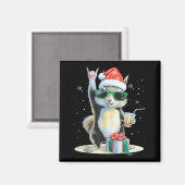 Christmas Kawaii Squirrel Bubble Tea Boba Squirrel Magneet (Voorkant / Achterkant)